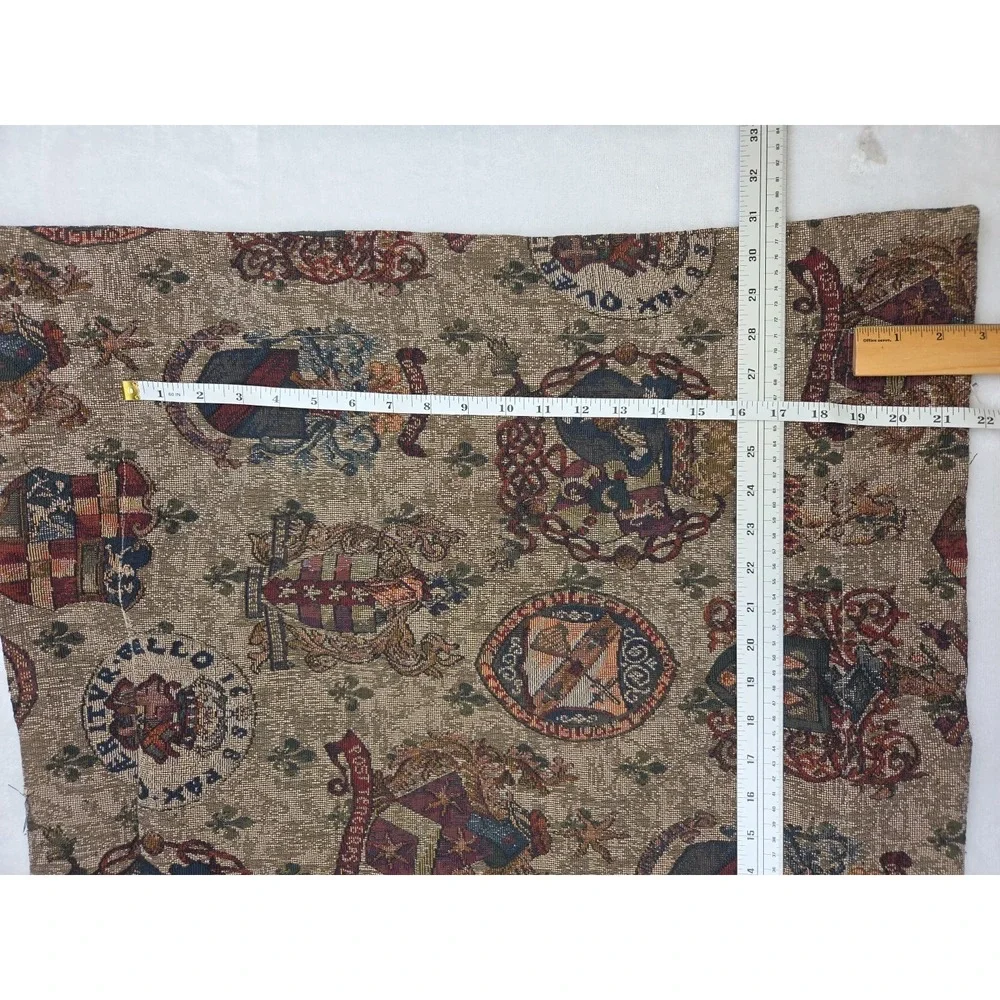 Vtg Tapestry Jacquard Medieval European Castlecore Heraldic‎ Crest Pillow Sham